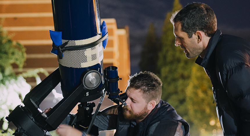 Todd Schultz explores skies with telescope