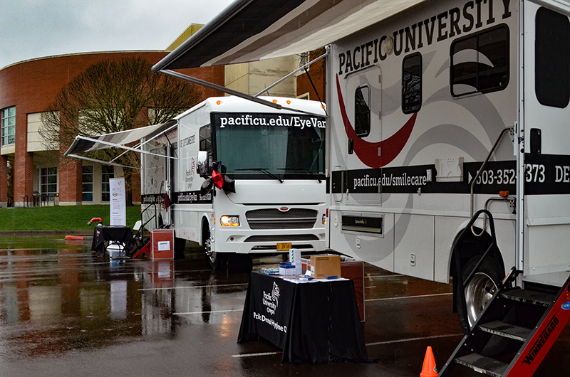 Pacific's EyeVan and SmileCare van at the inauguration Community Health Fair