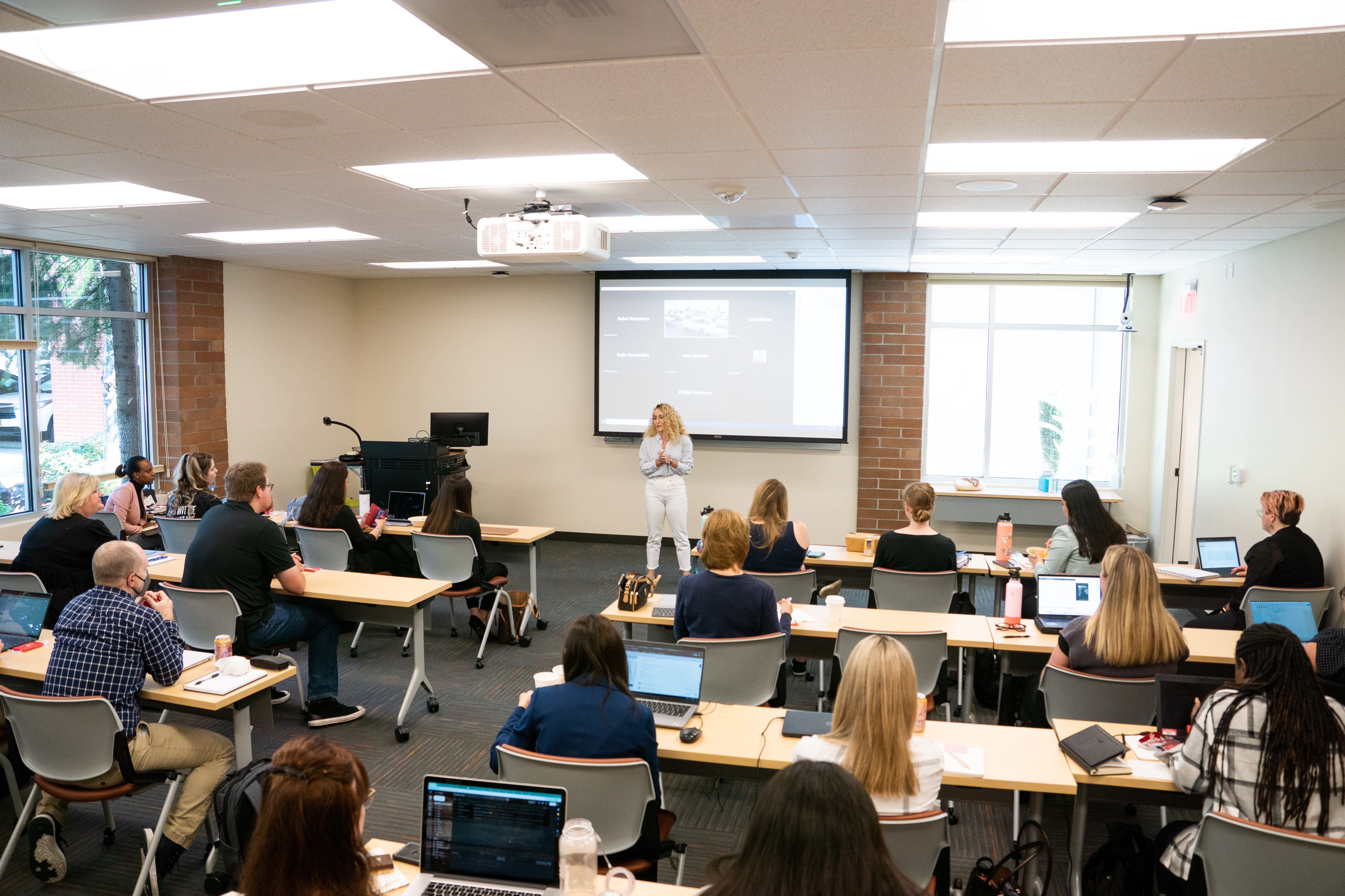 MBA students attend class at Pacific's Hillsboro campus.