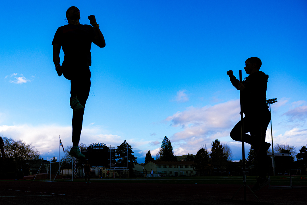 Jay Fordham '25 practices his long jump