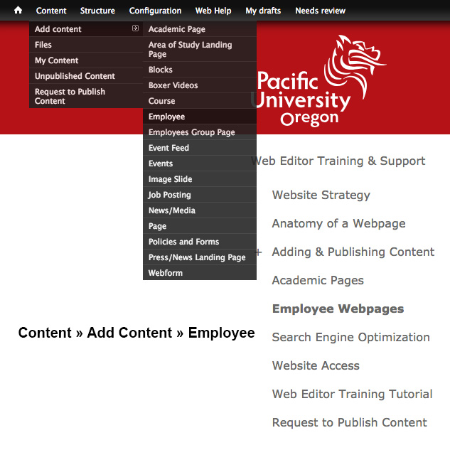 How to add new Employee Content 