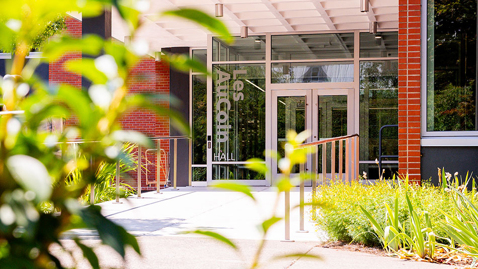 Entrance To Les AuCoin Hall On Pacific University's Forest Grove Campus