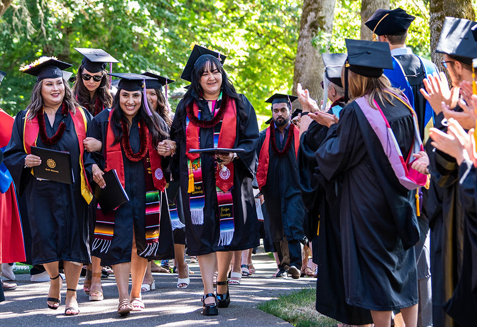 Graduate Students Following Pacific's 2023 August Commencement Ceremony