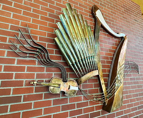 Metal Music Sculptures in Taylor-Meade Performing Arts Center