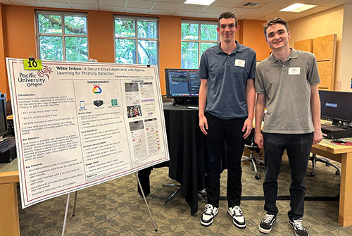 Cayden Wagner '24 and James Corey '24 Presenting Poster