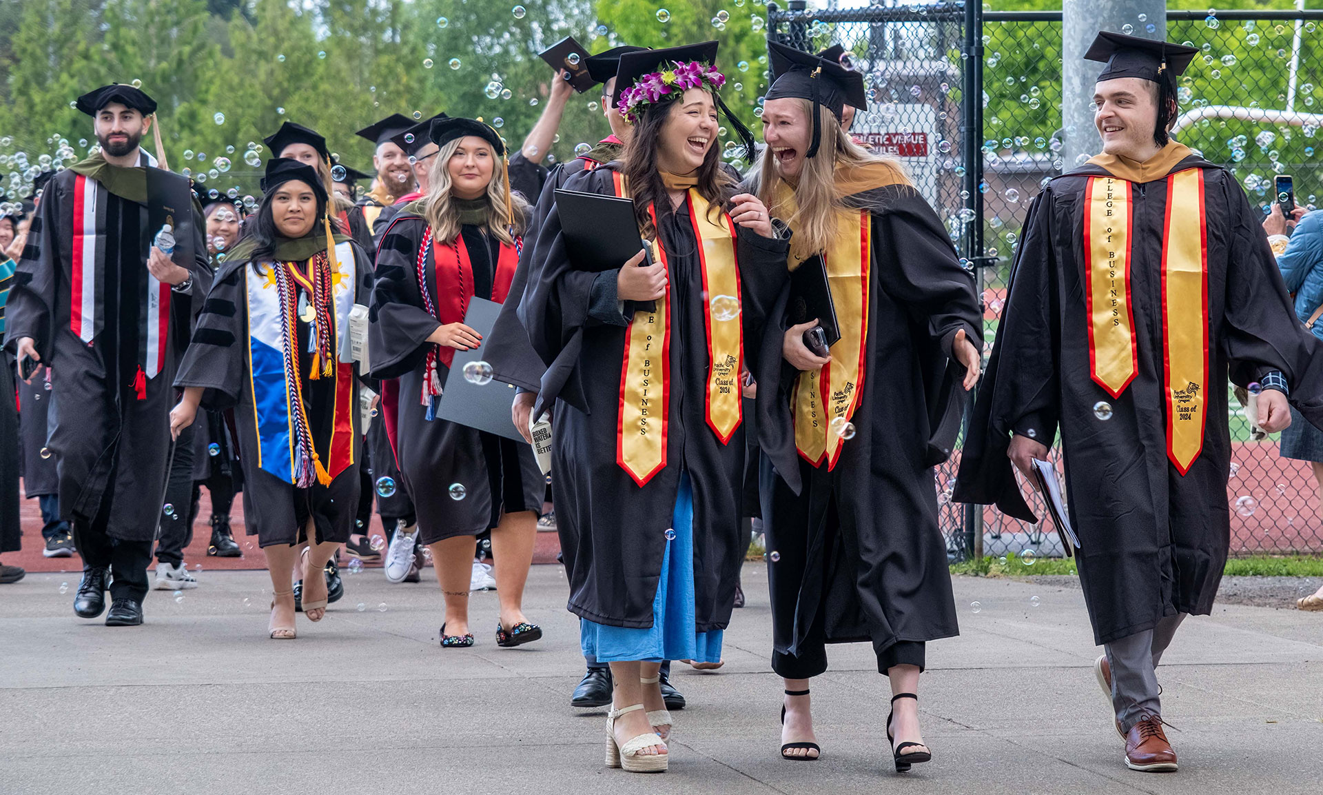 Graduates Leaving Hanson Stadium Following Commencement
