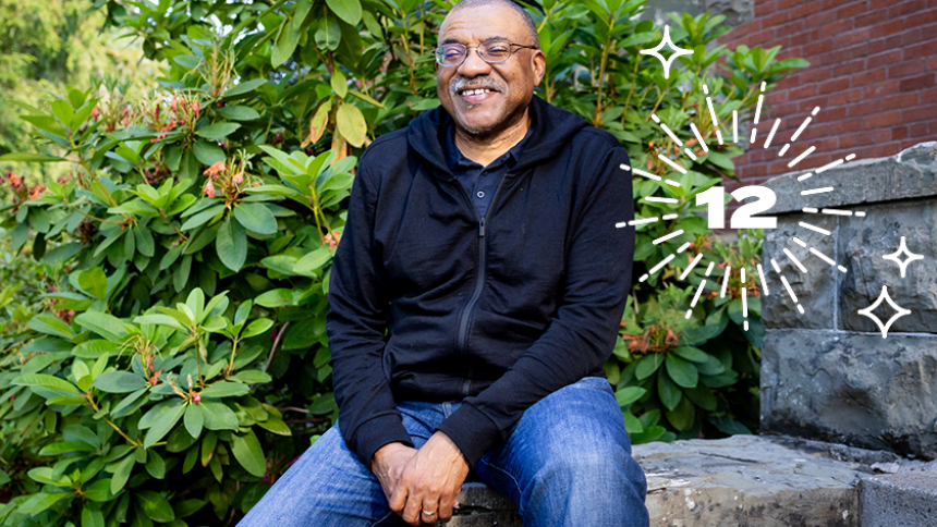 Kwame Dawes poses on Pacific's campus