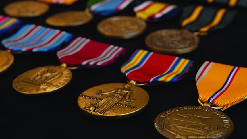 The medals of alumnus S.L Abbott