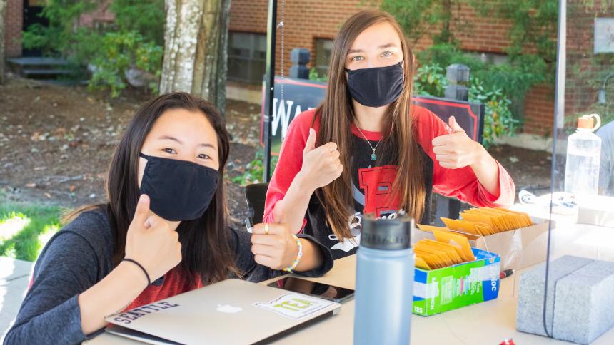 Students wearing masks