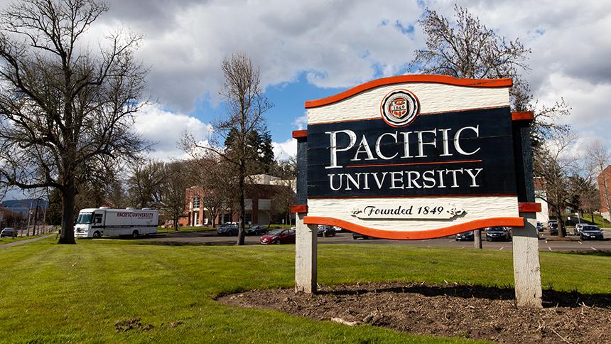 Pacific University sign