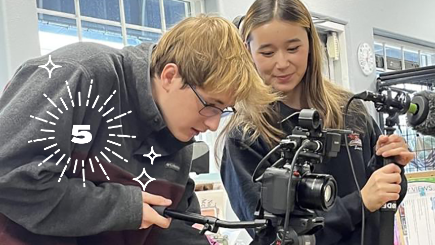 Benjamin Martin (left) & Shinia Kildall Behind Video Camera