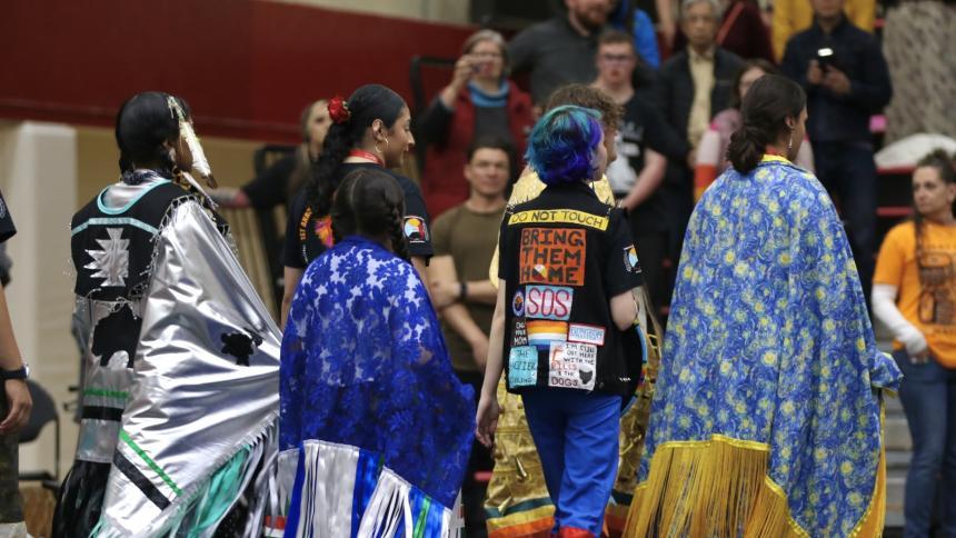 Students and community members gather at the Reconciliation Powwow hosted on Pacific's campus.