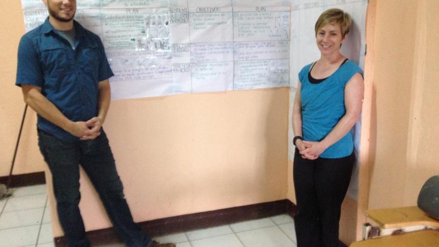 Dr. Timothy Valenti (class of 2016) and Dr. Rebecca Reisch in Jinotepe, Nicaragua.  