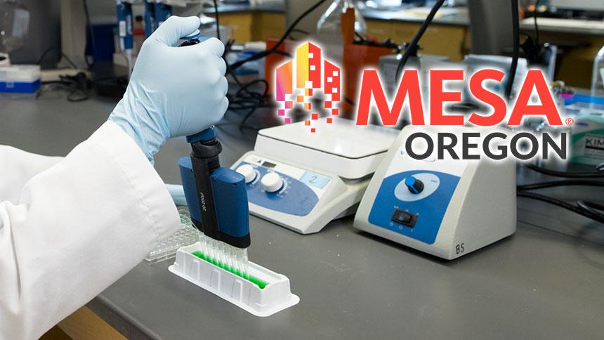 Lab Scene With Oregon MESA Logo