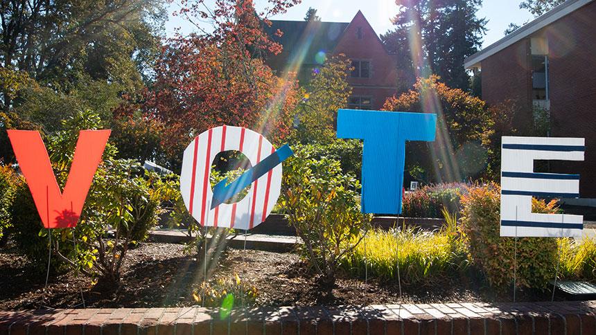 Vote Sign In Trombley Square