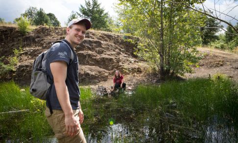 Rylee Trendell working in the outdoors