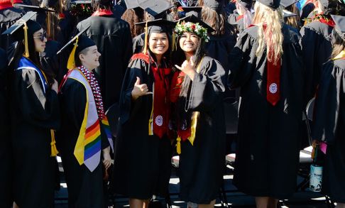 Graduates Line Up Prior To May 2023 Commencement At Pacific University