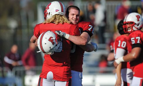 Dalton pictured with his football teammate. 