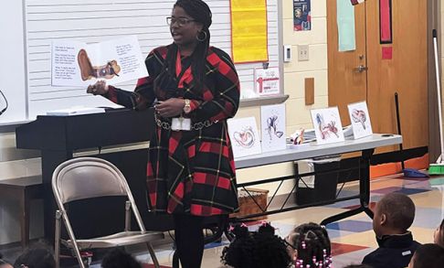 Jocelyn Tubbs Reads Her Book "A Sound Adventure" In A Classroom