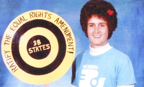 Mary Whitmore Holding A Sign Promoting The Equal Rights Amendment