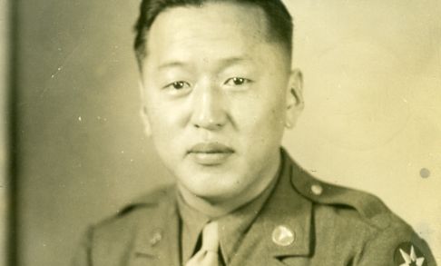 Private First Class Shin Sato pictured in his uniform