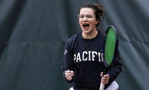 Sydnie Binder Celebrates Winning A Point In Tennis