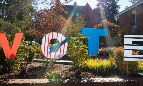 Vote Sign In Trombley Square