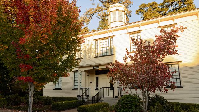 Old College Hall on a sunny fall day