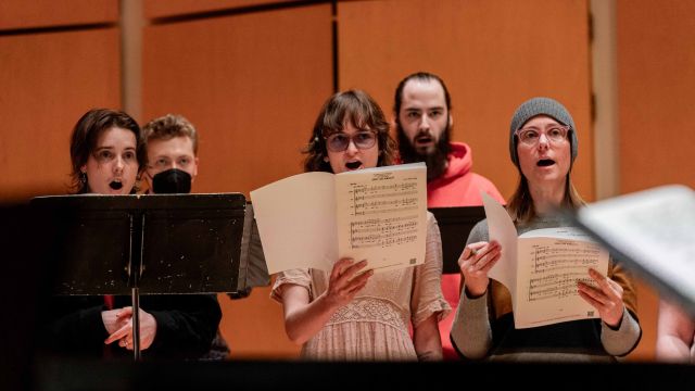 students singing in a choir