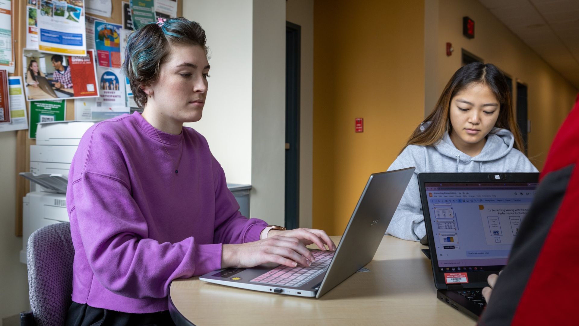 students working in a group