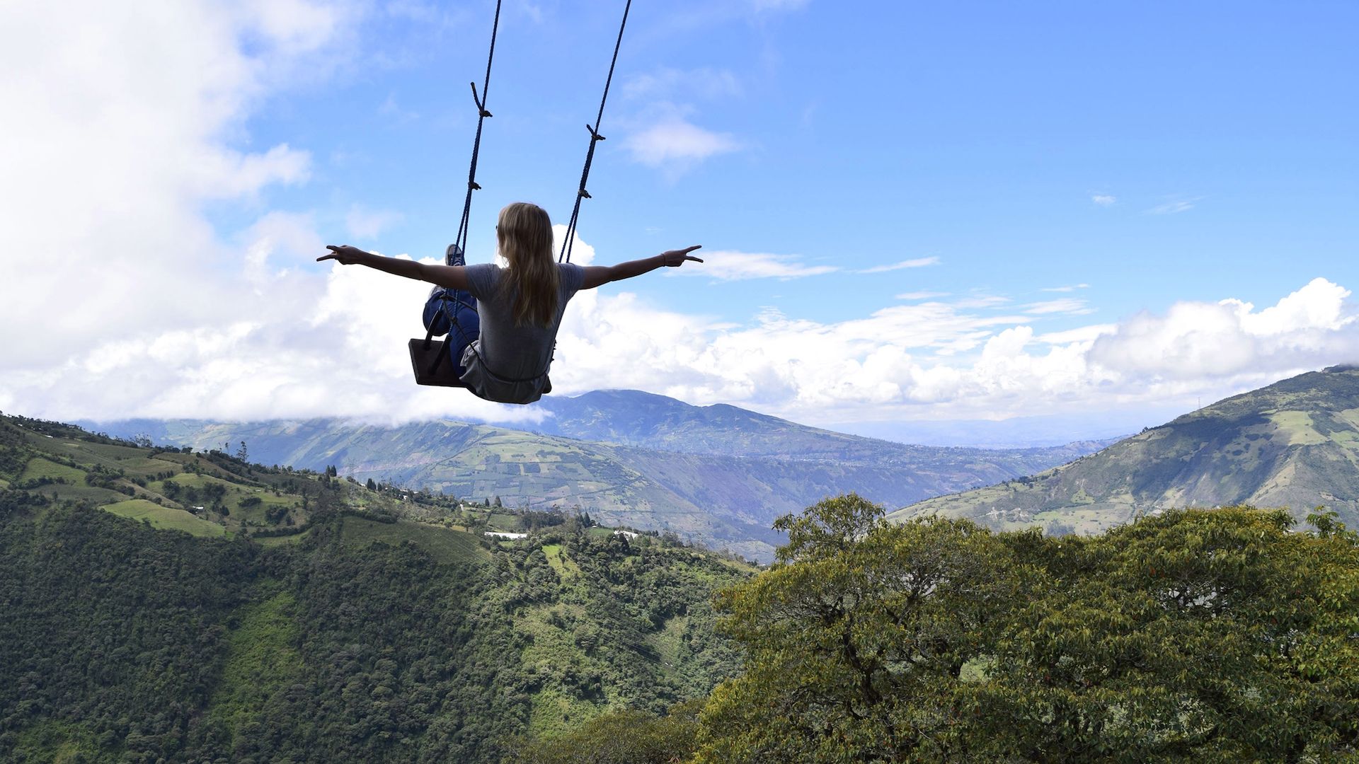 Person swinging on a swing 