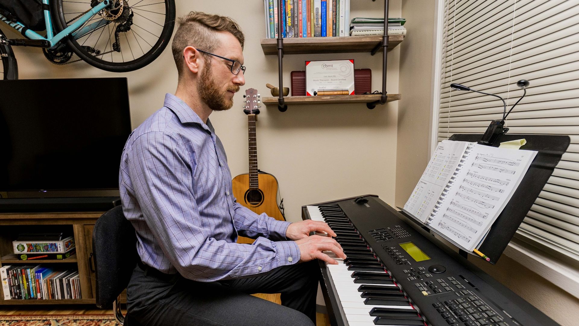 student playing piano