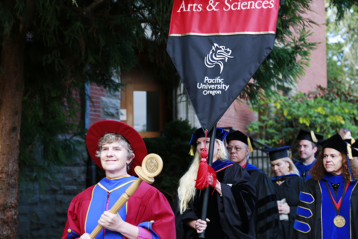 Brosing leading faculty procession at Covocation
